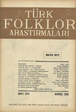 Türk Folklor Araştırmaları Dergisi- Sayı 274